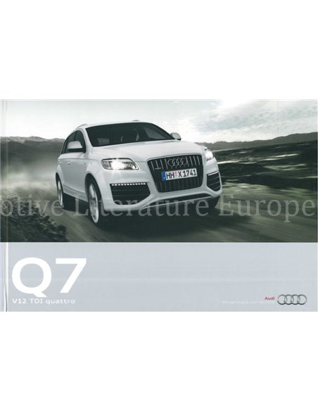 2009 AUDI Q7 BROCHURE DUITS