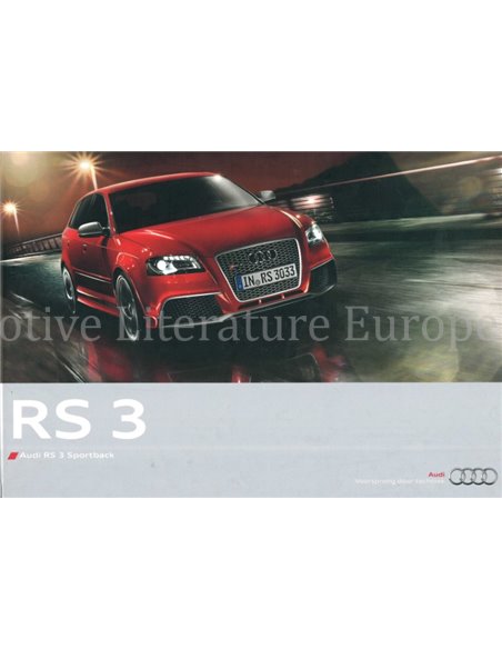 2010 AUDI RS3 SPORTBACK HARDCOVER BROCHURE NEDERLANDS