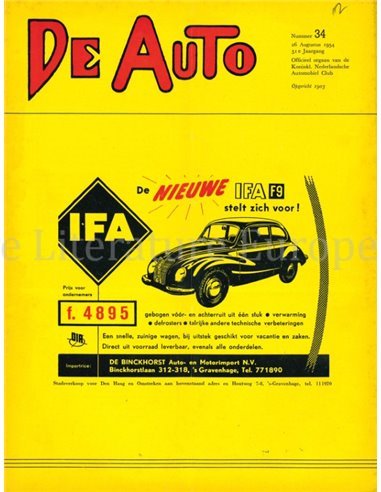 1954 DE AUTO MAGAZIN 34 NIEDERLÄNDISCH