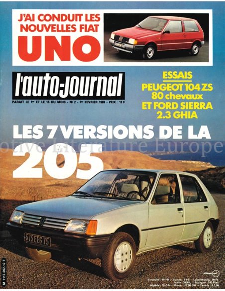 1983 L'AUTO-JOURNAL MAGAZINE 2 FRENCH