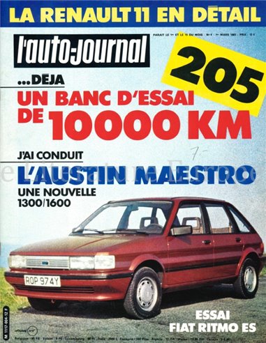 1983 L'AUTO-JOURNAL MAGAZINE 4 FRENCH