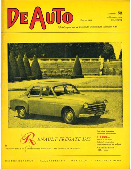 1954 DE AUTO MAGAZIN 52 NIEDERLÄNDISCH