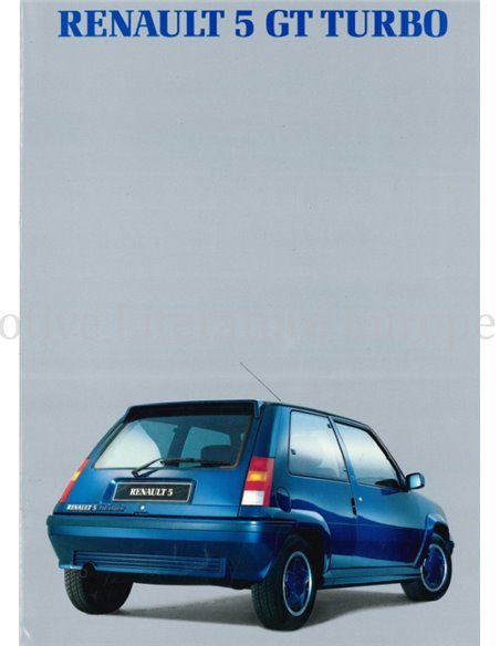 1990 RENAULT 5 GT TURBO BROCHURE NEDERLANDS