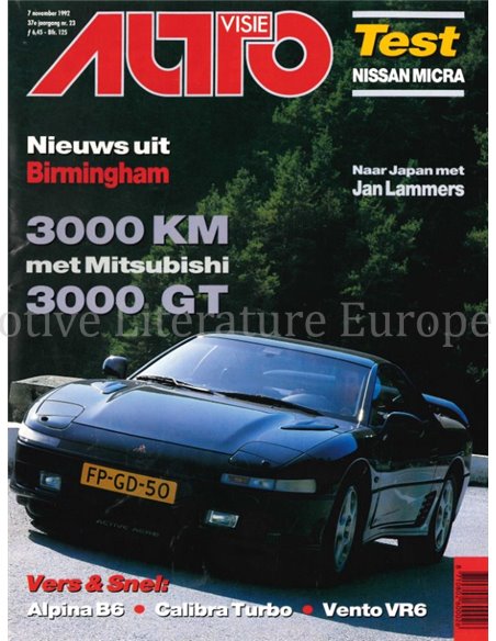 1992 AUTOVISIE MAGAZIN 23 NIEDERLÄNDISCH