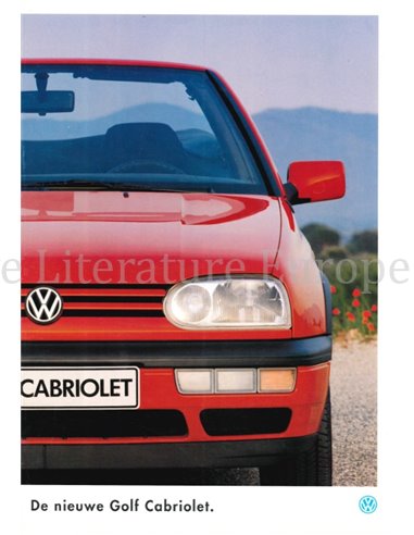 1993 VOLKSWAGEN GOLF CABRIOLET BROCHURE NEDERLANDS