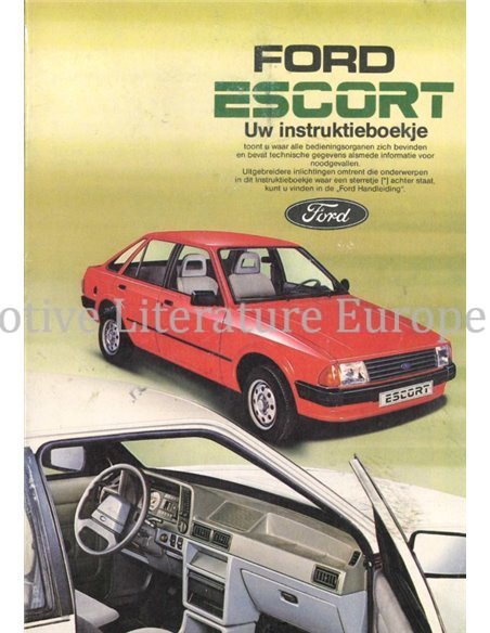 1984 FORD ESCORT BEDIENUNGSANLEITING NIEDERLÄNDISCH