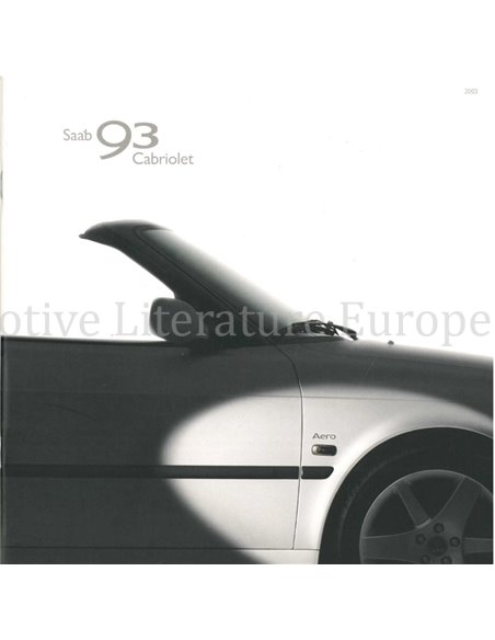 2003 SAAB 9-3 CABRIOLET BROCHURE DUITS