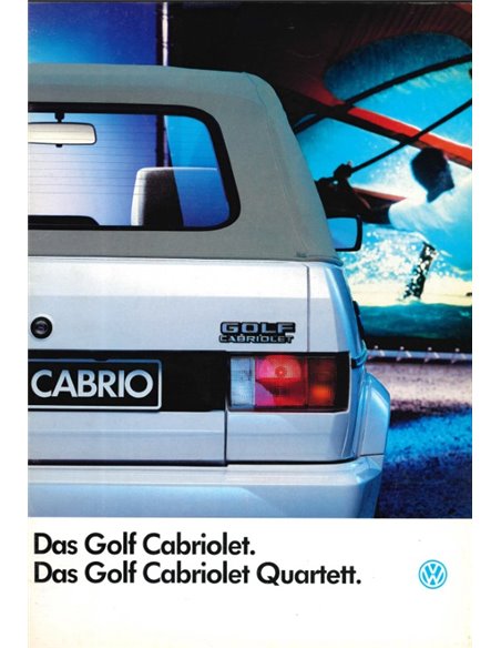 1989 VOLKSWAGEN GOLF CABRIOLET QUARTETT BROCHURE DUITS