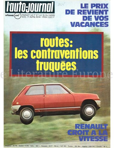 1974 L'AUTO-JOURNAL MAGAZINE 06 FRENCH