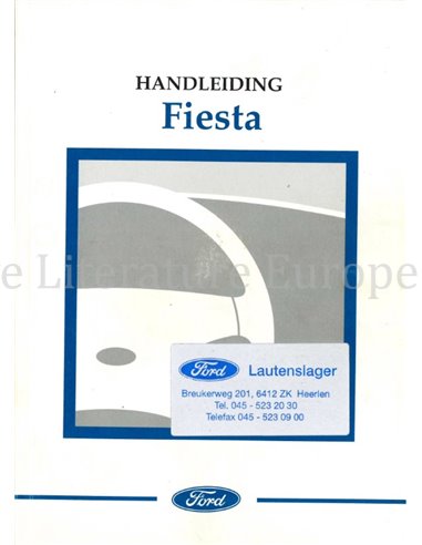 1999 FORD FIESTA BEDIENUNGSANLEITUNG NIEDERLÄNDISCH