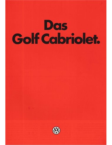 1985 VOLKSWAGEN GOLF CABRIOLET BROCHURE DUITS