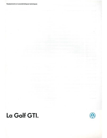 1987 VOLKSWAGEN GOLF GTI 16V BROCHURE FRANS