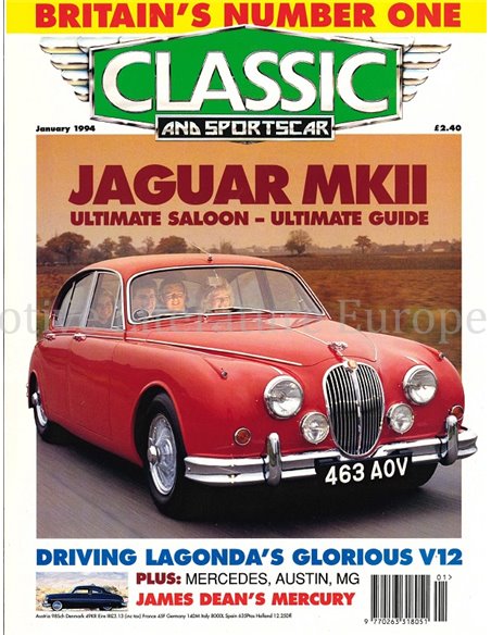 1994 CLASSIC AND SPORTSCAR MAGAZINE JANUARI ENGELS