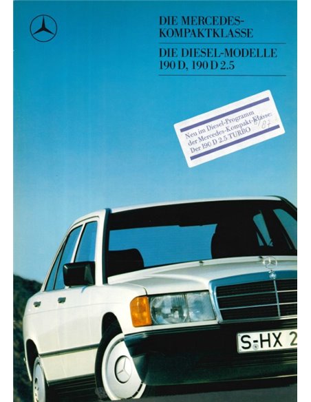 1987 MERCEDES BENZ 190D BROCHURE DUITS