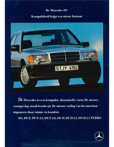 1989 MERCEDES BENZ 190 BROCHURE NEDERLANDS