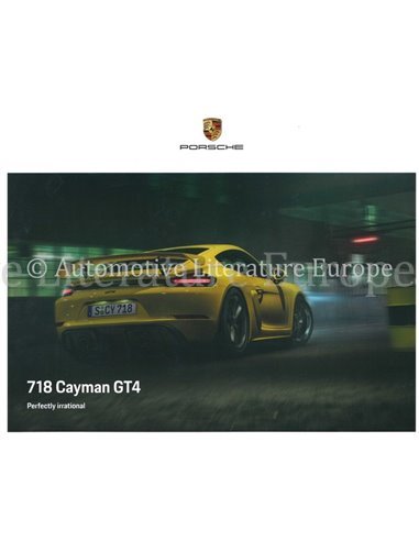 2020 PORSCHE 718 CAYMAN GT4 HARDBACK BROCHURE ENGLISH (FN)