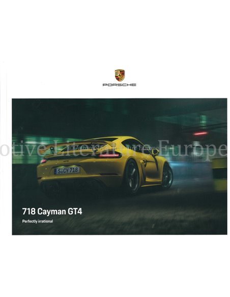 2020 PORSCHE 718 CAYMAN GT4 HARDBACK BROCHURE ENGLISH