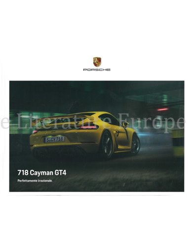 2020 PORSCHE 718 CAYMAN GT4 HARDBACK BROCHURE ITALIAN