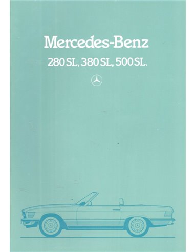 1984 MERCEDES BENZ SL BROCHURE ENGELS