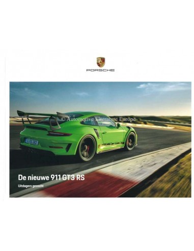 2018 PORSCHE 911 GT3 RS HARDCOVER PROSPEKT NIEDERLÄNDISCH