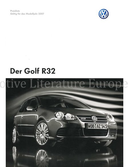 2006 VOLKSWAGEN GOLF R32 BROCHURE DUITS