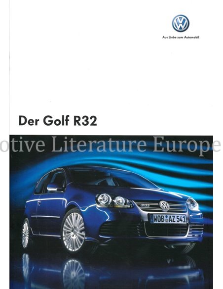 2008 VOLKSWAGEN GOLF R32 BROCHURE DUITS