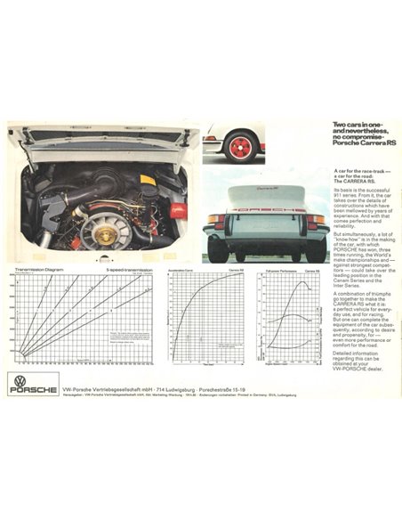 1973 PORSCHE 911 CARRERA RS PROSPEKT ENGLISCH