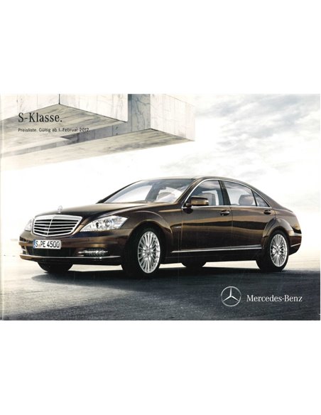 2012 MERCEDES BENZ S CLASS BROCHURE GERMAN