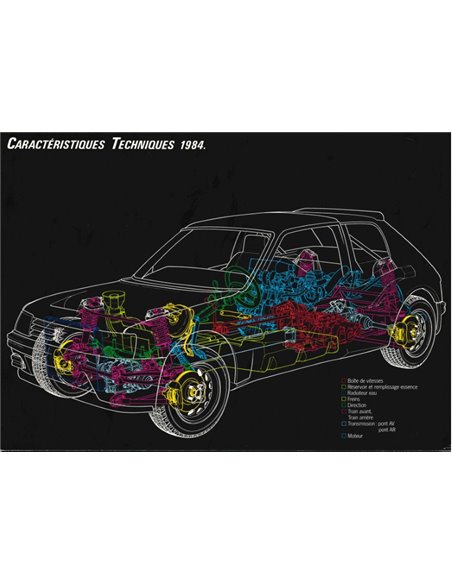 1984 PEUGEOT 205 TURBO 16 (PORTFOLIO) BROCHURE FRANS