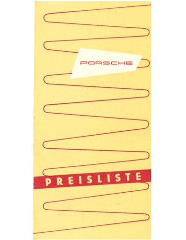 1954 PORSCHE 356 PREISLISTE DEUTSCH