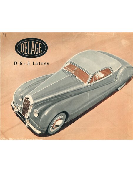 1948 DELAGE D6 - 3 LITER LEAFLET FRANS