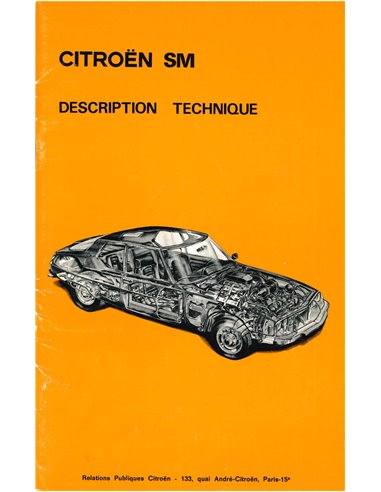 1971 CITROEN SM BETRIEBSANLEITUNG FRANZÖSISCH