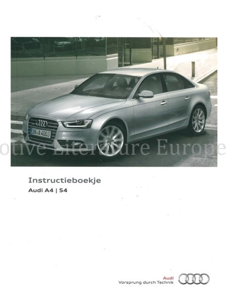 2012 AUDI A4 | S4 OWNERS MANUAL DUTCH