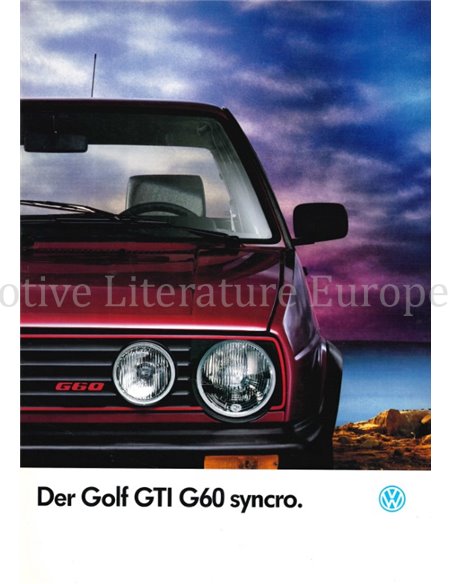 1990 VOLKSWAGEN GOLF GTI G60 SYNCRO BROCHURE DUITS