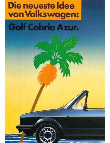 1985 VOLKSWAGEN GOLF CABRIO AZUR BROCHURE DUITS