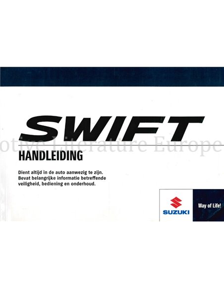 2012 SUZUKI SWIFT OWNERS MANUAL DUTCH