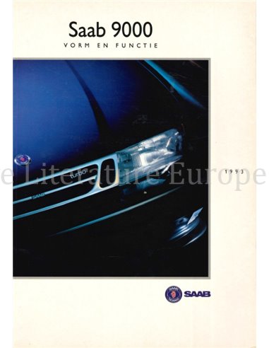 1993 SAAB 9000 VORM & FUNCTIE BROCHURE NEDERLANDS