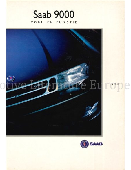 1993 SAAB 9000 VORM & FUNCTIE BROCHURE NEDERLANDS