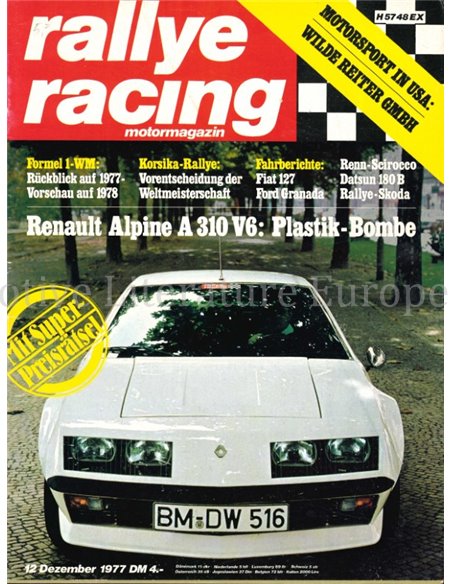 1977 RALLYE RACING MAGAZINE 12 DUITS