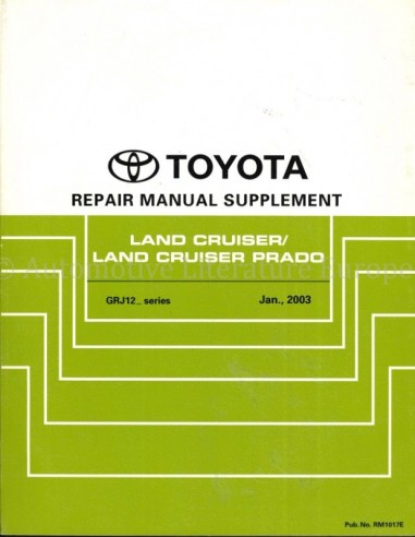 2003 TOYOTA LANDCRUISER (PRADO) CHASSIS & BODY REPAIR MANUAL ENGLISH