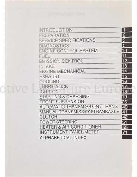 2003 TOYOTA LANDCRUISER (PRADO) CHASSIS & KAROSSERIE WERKSTATTHANDBUCH (ZUSATZ) ENGLISCH