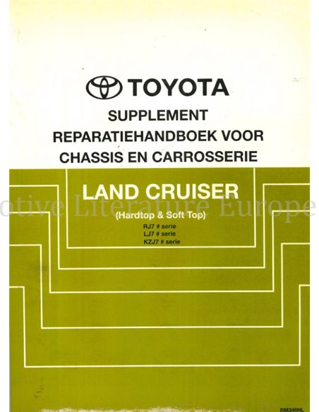 1993 TOYOTA LANDCRUISER CHASSIS & CAROSSERIE WERKPLAATSHANDBOEK NEDERLANDS