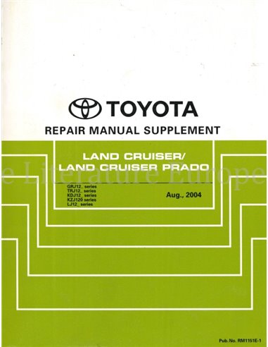 2004 TOYOTA LAND CRUISER / PRADO REPAIR MANUAL ENGLISH