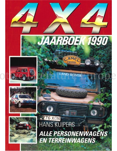 4 X 4 JAARBOEK 1990, ALLE PERSONENWAGENS EN TERREINWAGENS