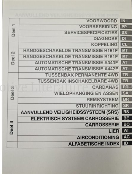 1998 TOYOTA LANDCRUISER 100 CHASSIS & KAROSSERIE WERKSTATTHANDBUCH (ZUSATZ) NIEDERLÄNDISCH