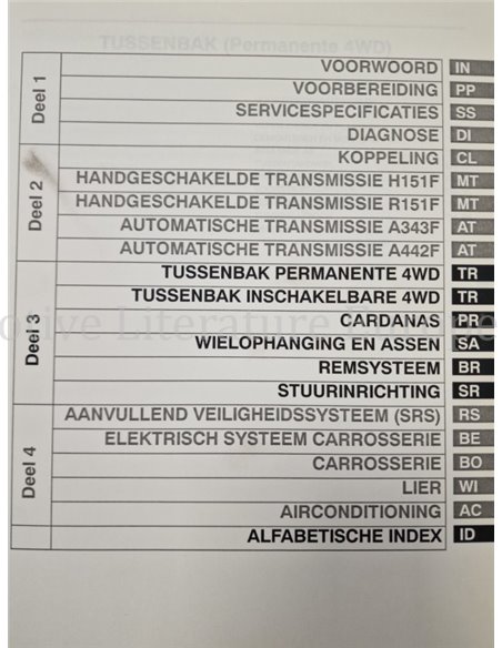 1998 TOYOTA LANDCRUISER 100 CHASSIS & CAROSSERIE WERKPLAATSHANDBOEK NEDERLANDS