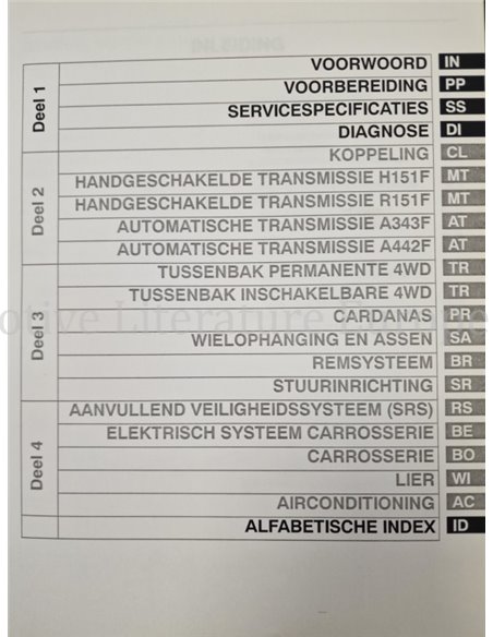 1998 TOYOTA LANDCRUISER 100 CHASSIS & KAROSSERIE WERKSTATTHANDBUCH (ZUSATZ) NIEDERLÄNDISCH