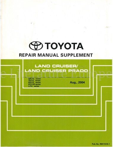 2005 TOYOTA LAND CRUISER | PRADO WORKSHOP MANUAL ENGLISH