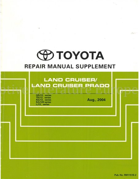 2005 TOYOTA LAND CRUISER | PRADO WORKSHOP MANUAL ENGLISH