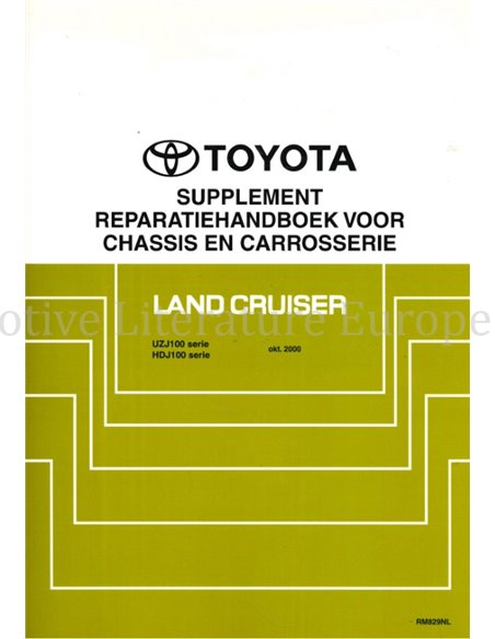 2000 TOYOTA LAND CRUISER FAHRWERK & KAROSSERIE (ZUSATZ) WERKSTATTHANDBUCH NIEDERLÄNDISCH